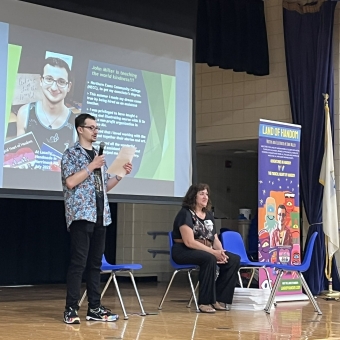 Author John Miller Speaks to Students